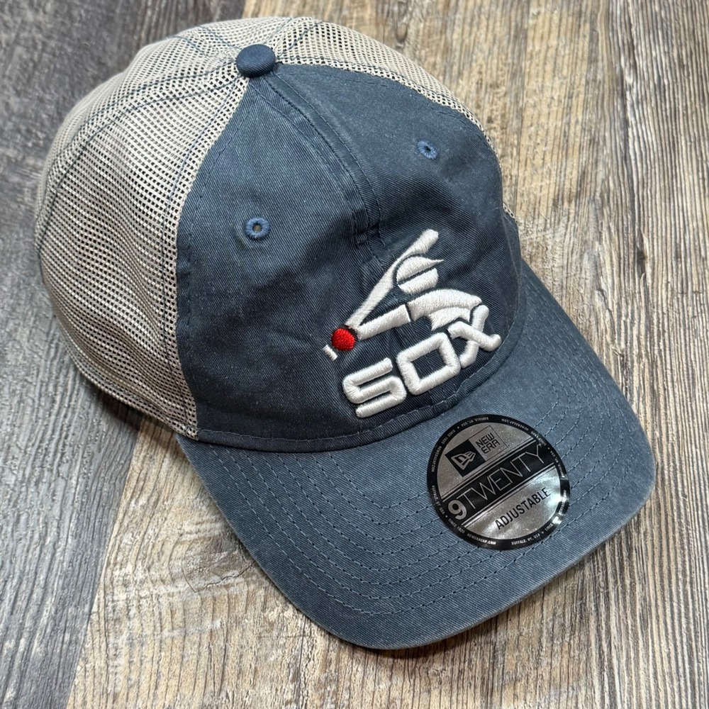 New Era Chicago White Sox Trucker Hat Mens OSFM Navy Washed 9TWENTY Snapback